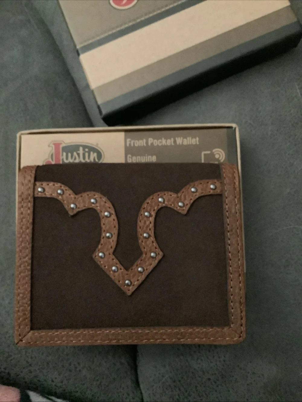 Justin Boots Brown Front Pocket Leather Money Clip Wallet